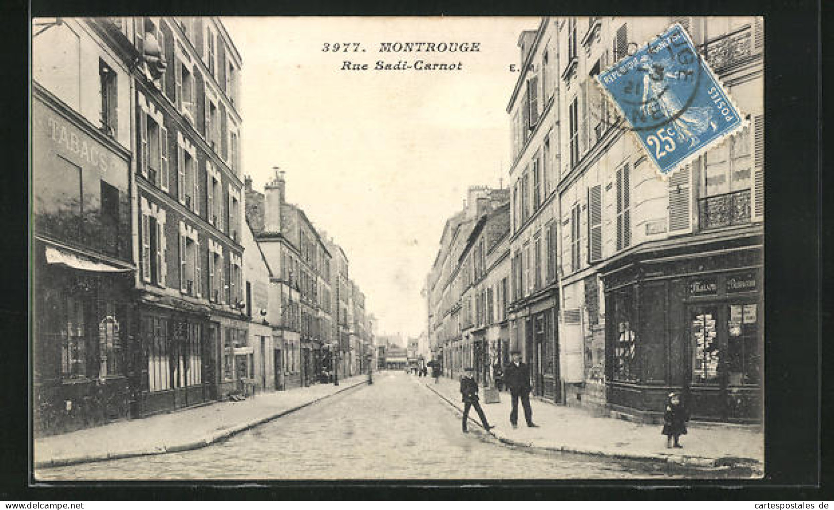 CPA Montrouge, Rue Sadi-Carnot Avec Commercesn  - Montrouge