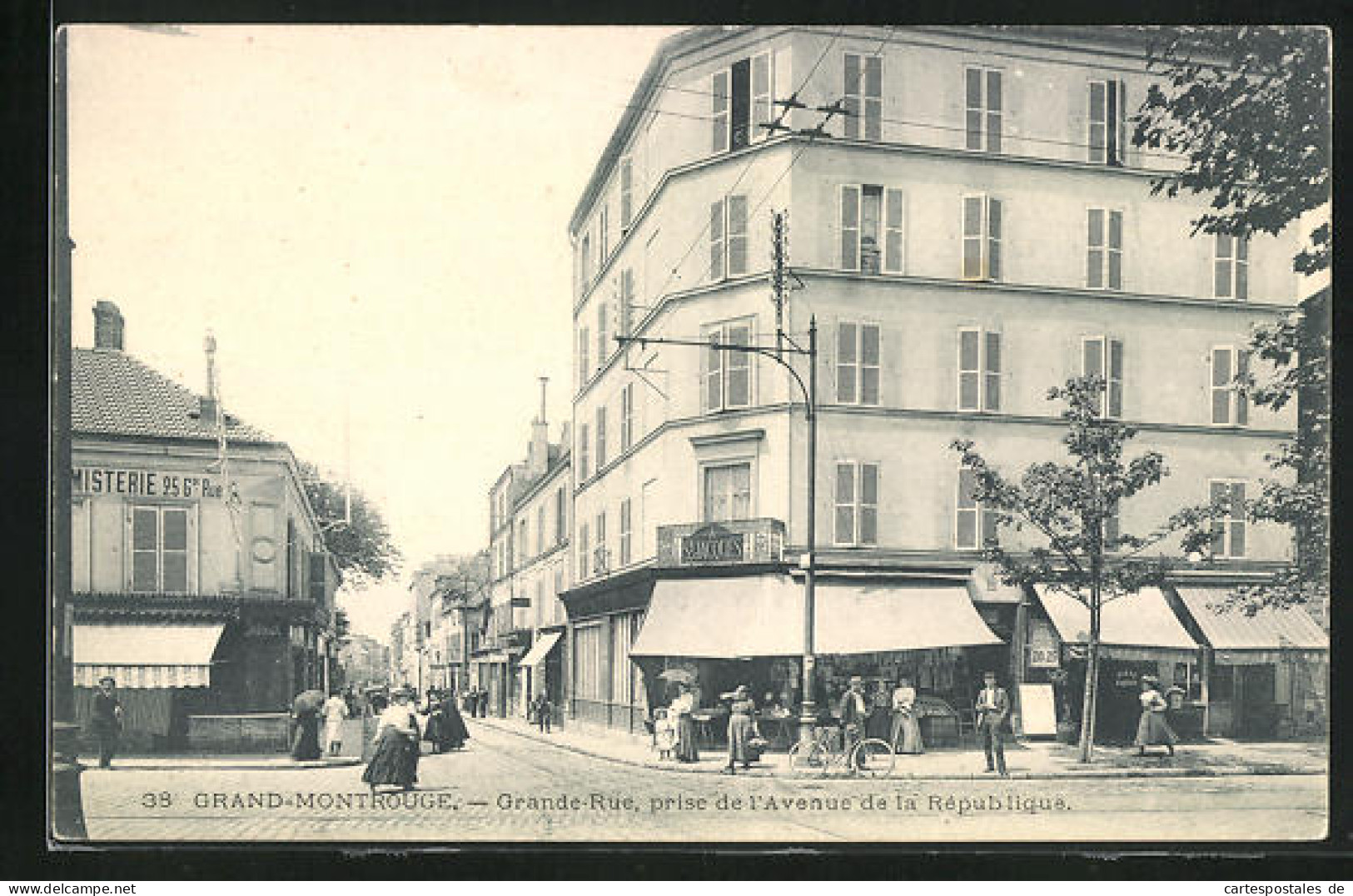 CPA Grand-Montrouge, Grande-Rue, Prise De L`Avenue De La République  - Montrouge