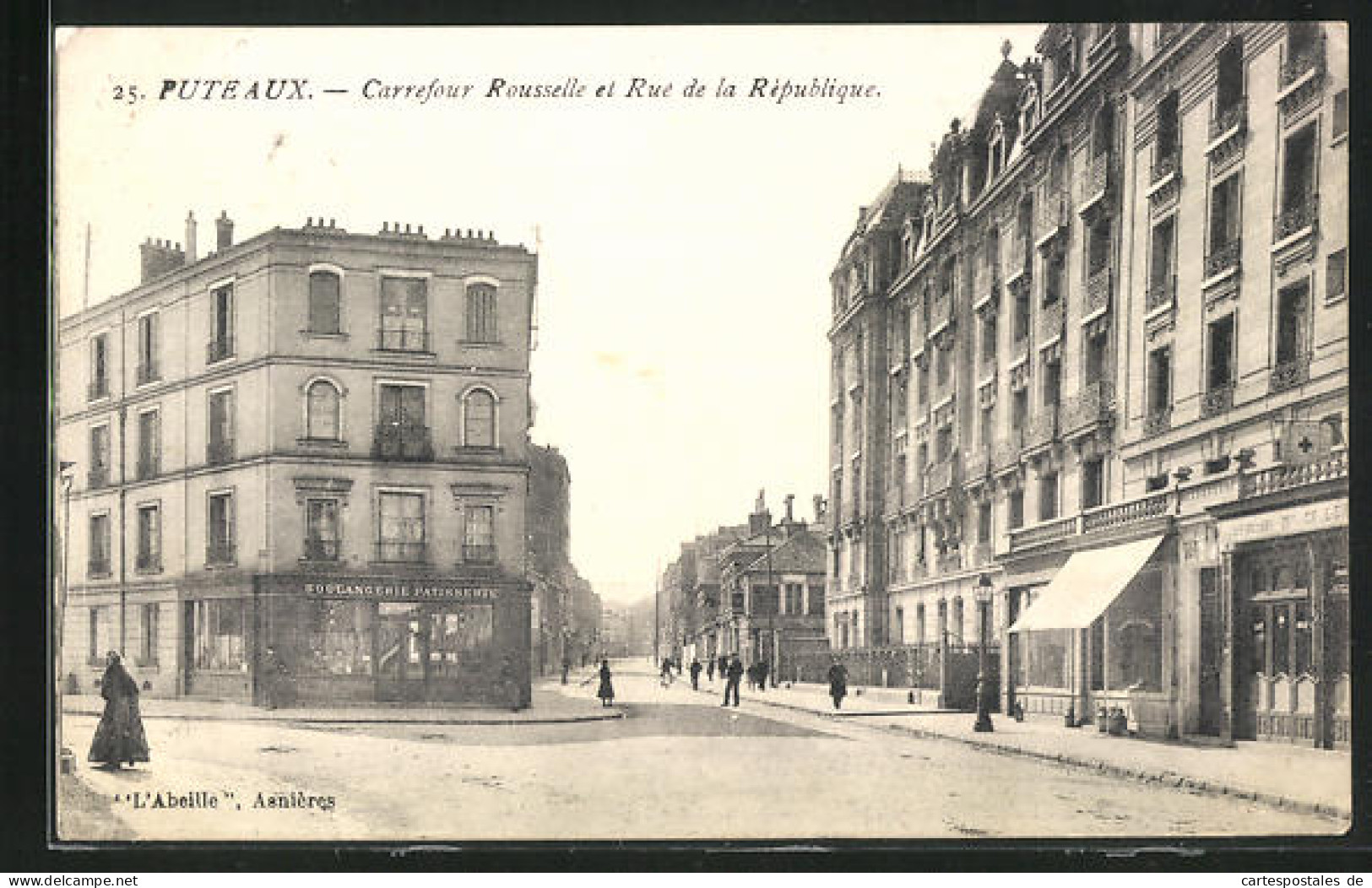 CPA Puteaux, Carrefour Rouselle Et Rue De La République  - Puteaux