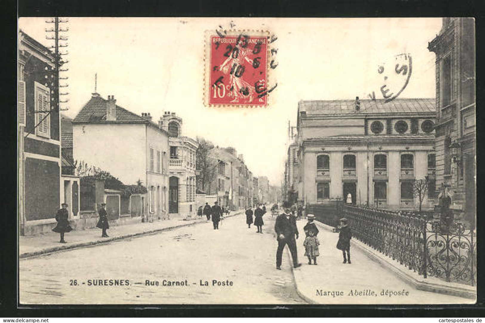 CPA Suresnes, Rue Carnot, La Poste  - Suresnes