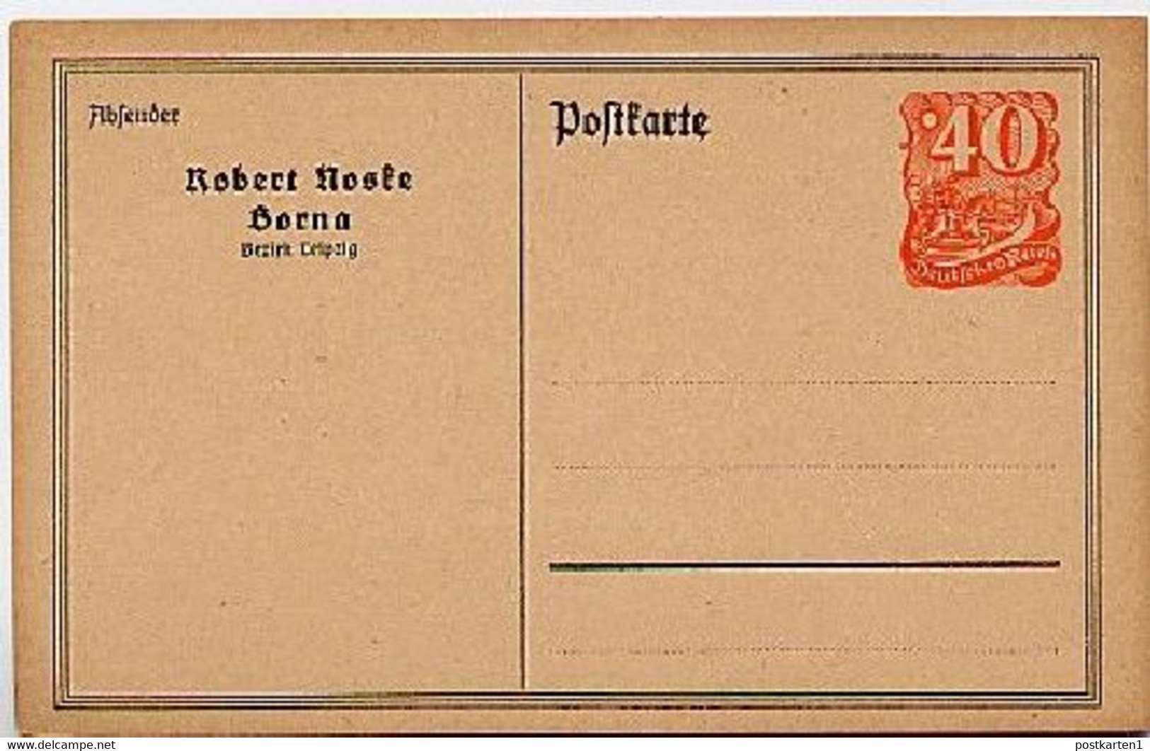 DR PP52/B1 Privat-Postkarte NOSKE BORNA 1922  Kat. 12,00 € - Cartes Postales