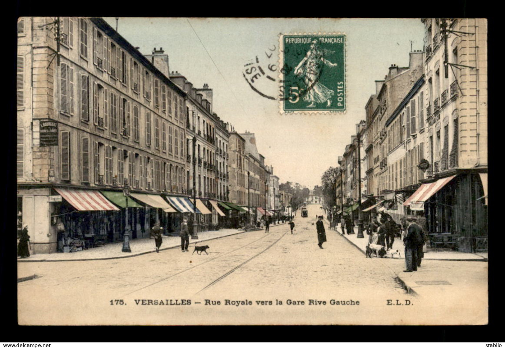 78 - VERSAILLES-  RUE ROYALE VERS LA GARE RIVE GAUCHE - CARTE COLORISEE - Versailles