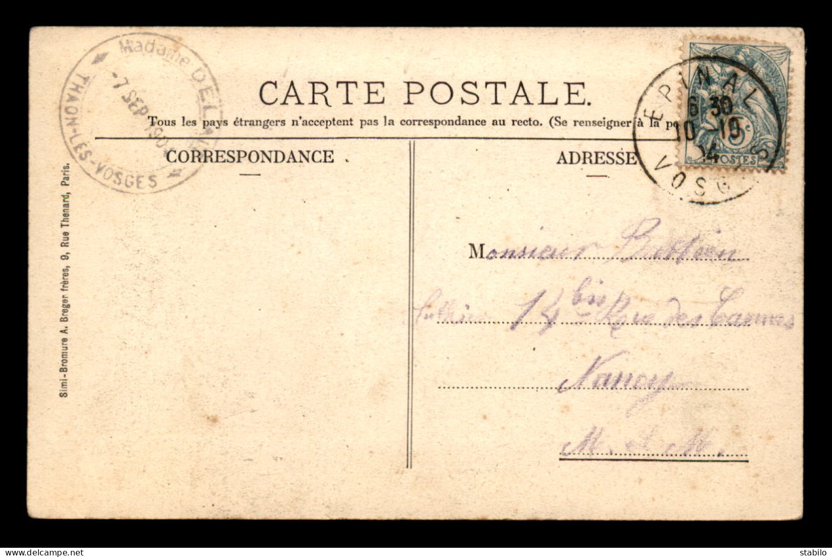 88 - THAON-LES-VOSGES - MADAME DELAIT FEMME A BARBE - Thaon Les Vosges