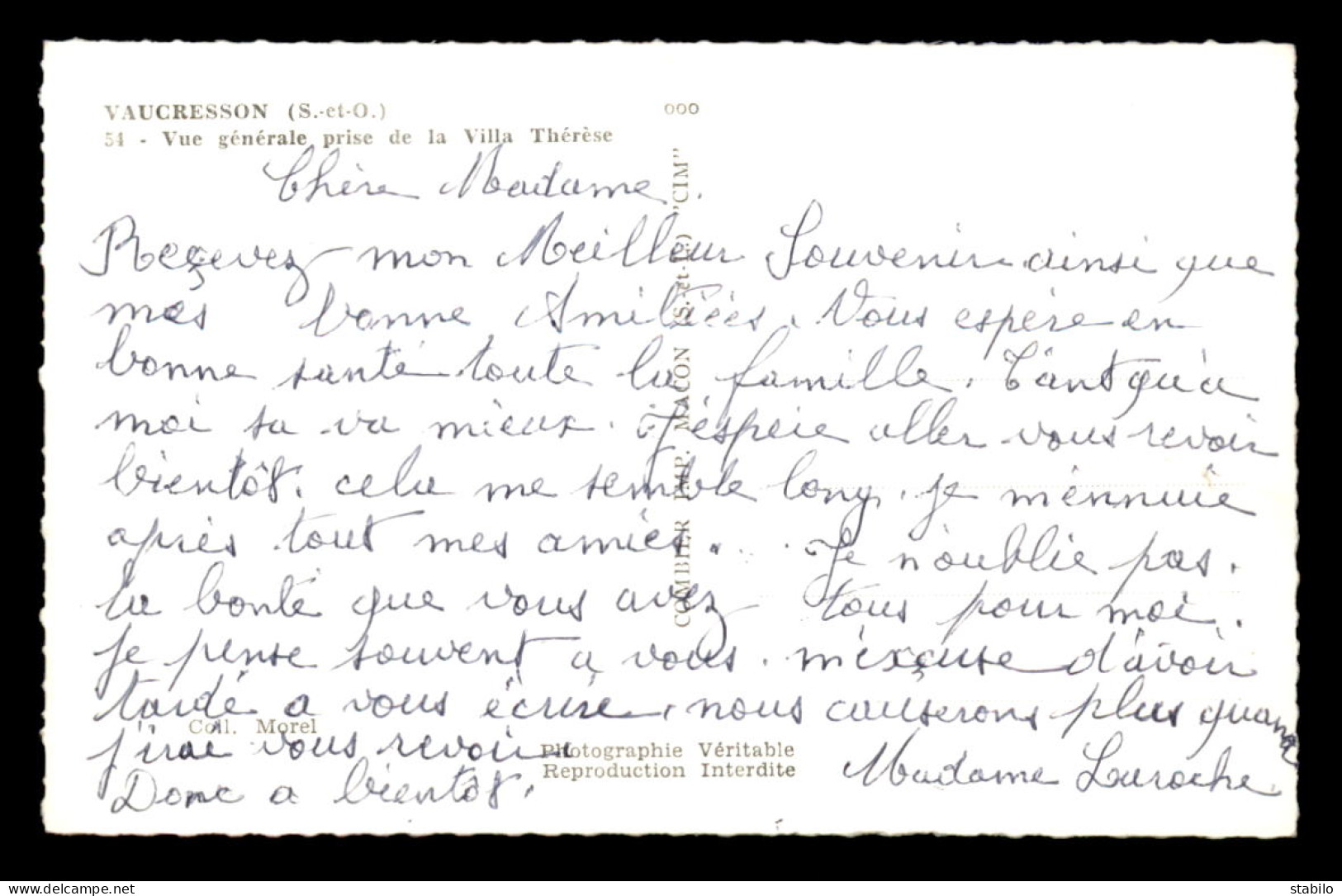 92 - VAUCRESSON - VUE GENERALE PRISE DE LA VILLA THERESE - Vaucresson