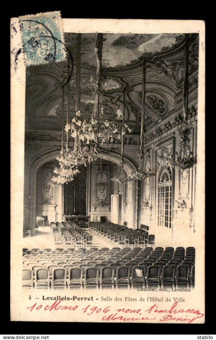 92 - LEVALLOIS-PERRET - SALLE DES FETES DE L'HOTEL DE VILLE - Levallois Perret