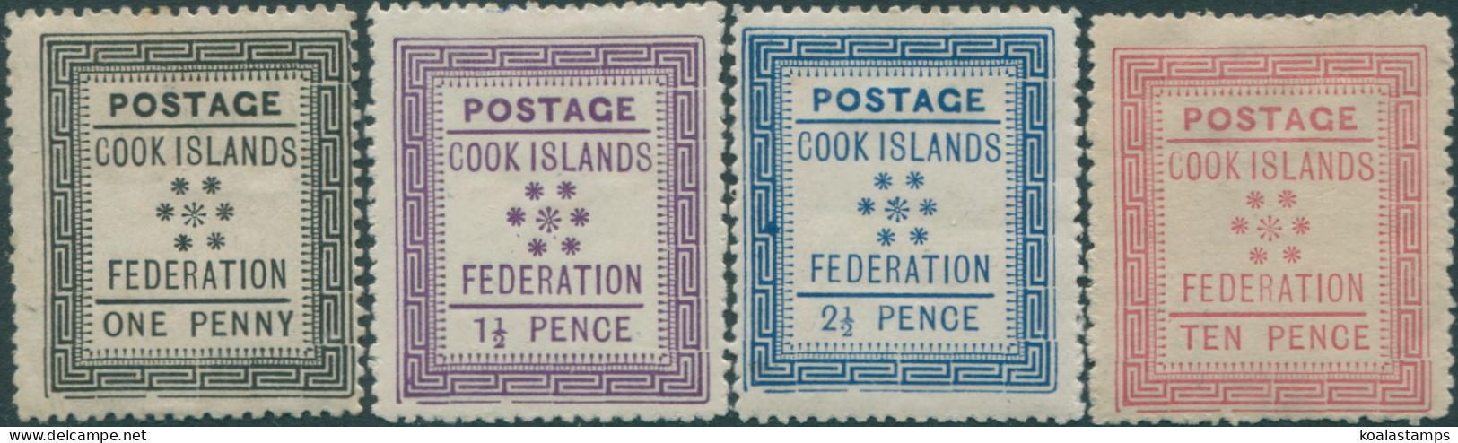 Cook Islands 1892 SG1-4 Federation White Paper Set MH - Islas Cook