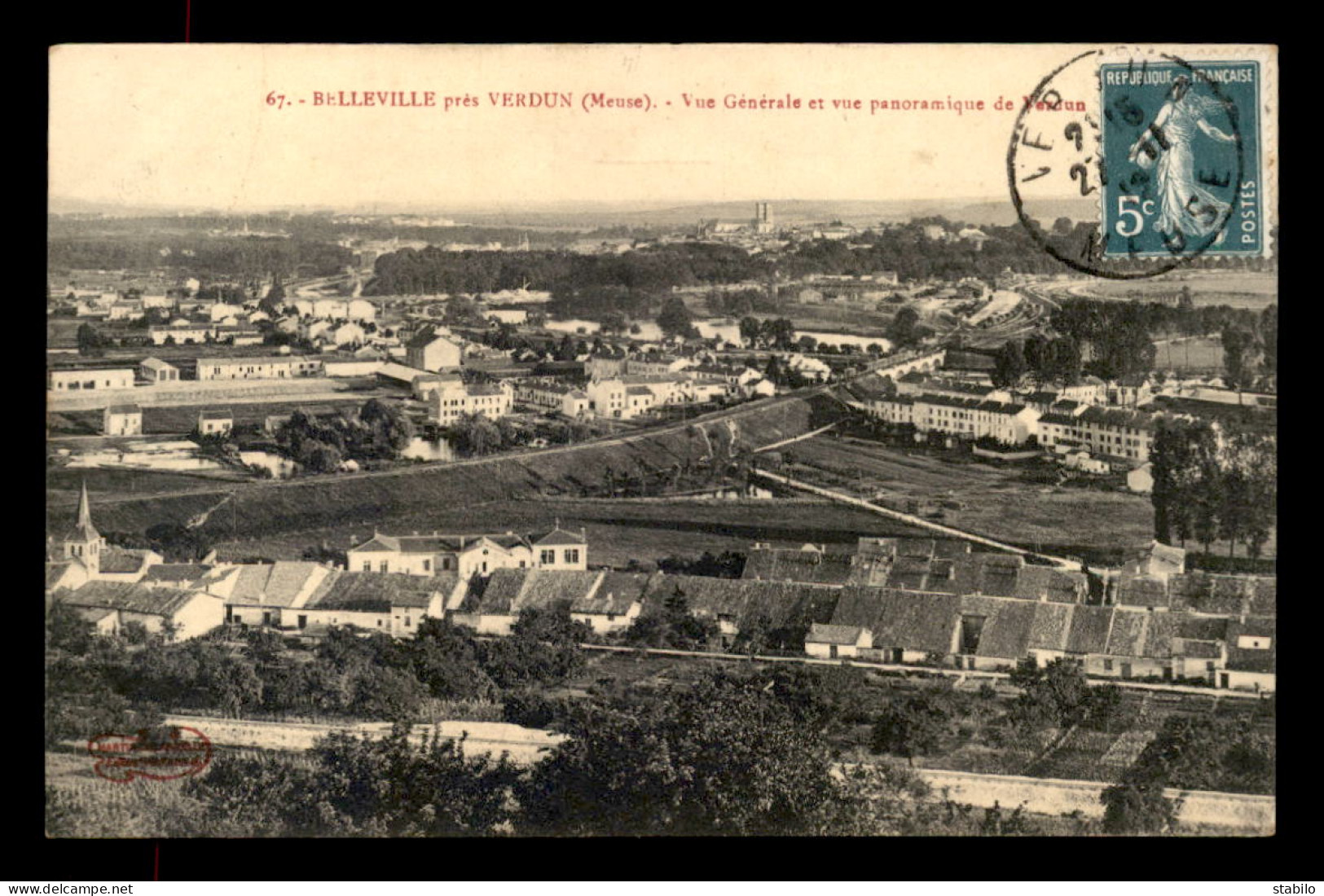 55 - BELLEVILLE - VUE GENERALE DE VERDUN - EDITEUR MARTIN COLARDELLE - Altri & Non Classificati