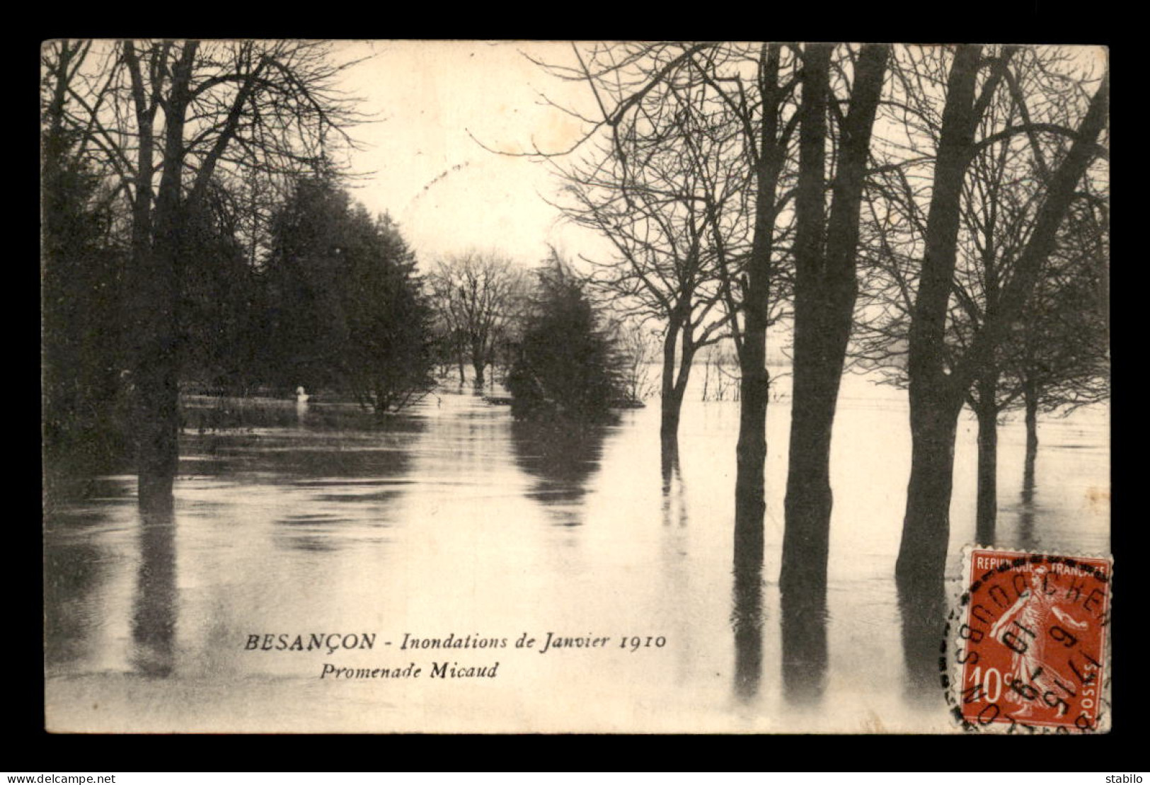 25 - BESANCON - INONDATIONS DE JANVIER 1910 - PROMENADE MICAUD - Besancon