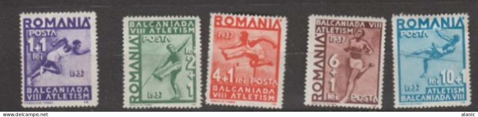 ROUMANIE-N°525/529 *-Neufs Avec Charnière-SERIE COMPLETE (5 Valeurs)- 8 ème Jeux Balkaniques COTE +17€ - - Ongebruikt