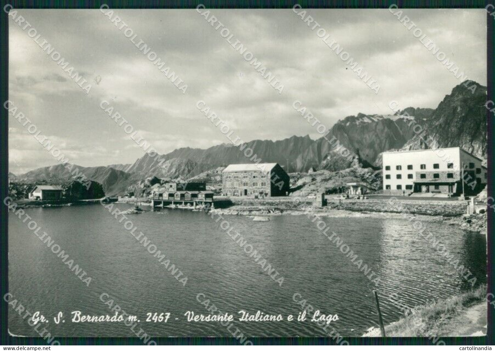 Aosta Gran San Bernardo Lago PIEGHE Foto FG Cartolina KB1808 - Aosta