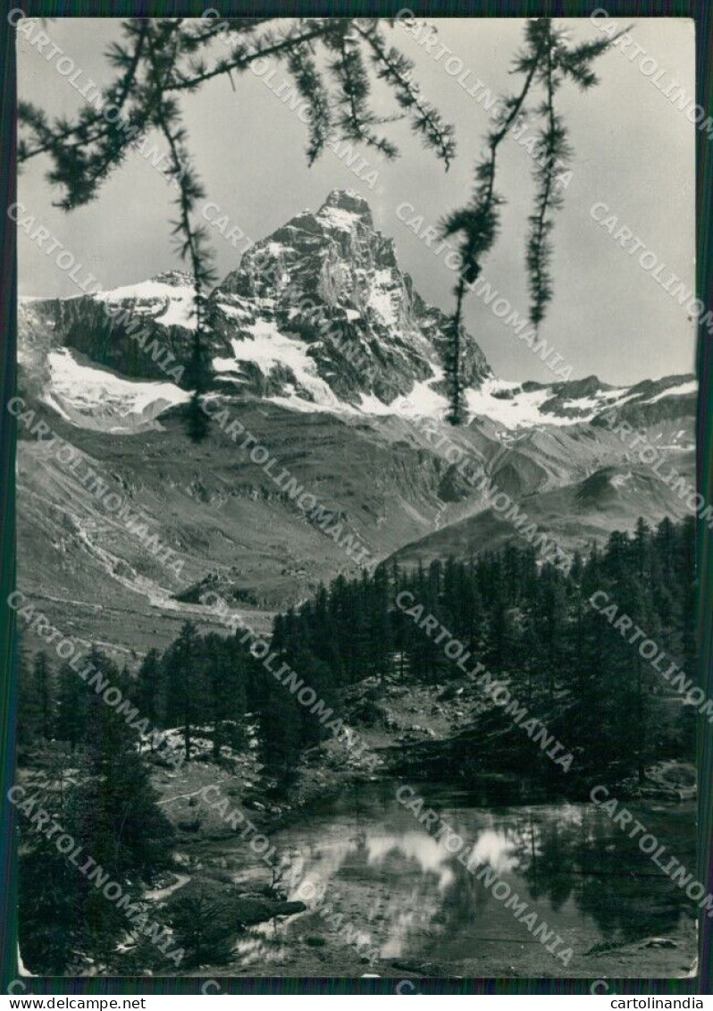 Aosta Valtournenche Cervinia Breuil Cervino Lago Bleu Foto FG Cartolina KB1847 - Aosta