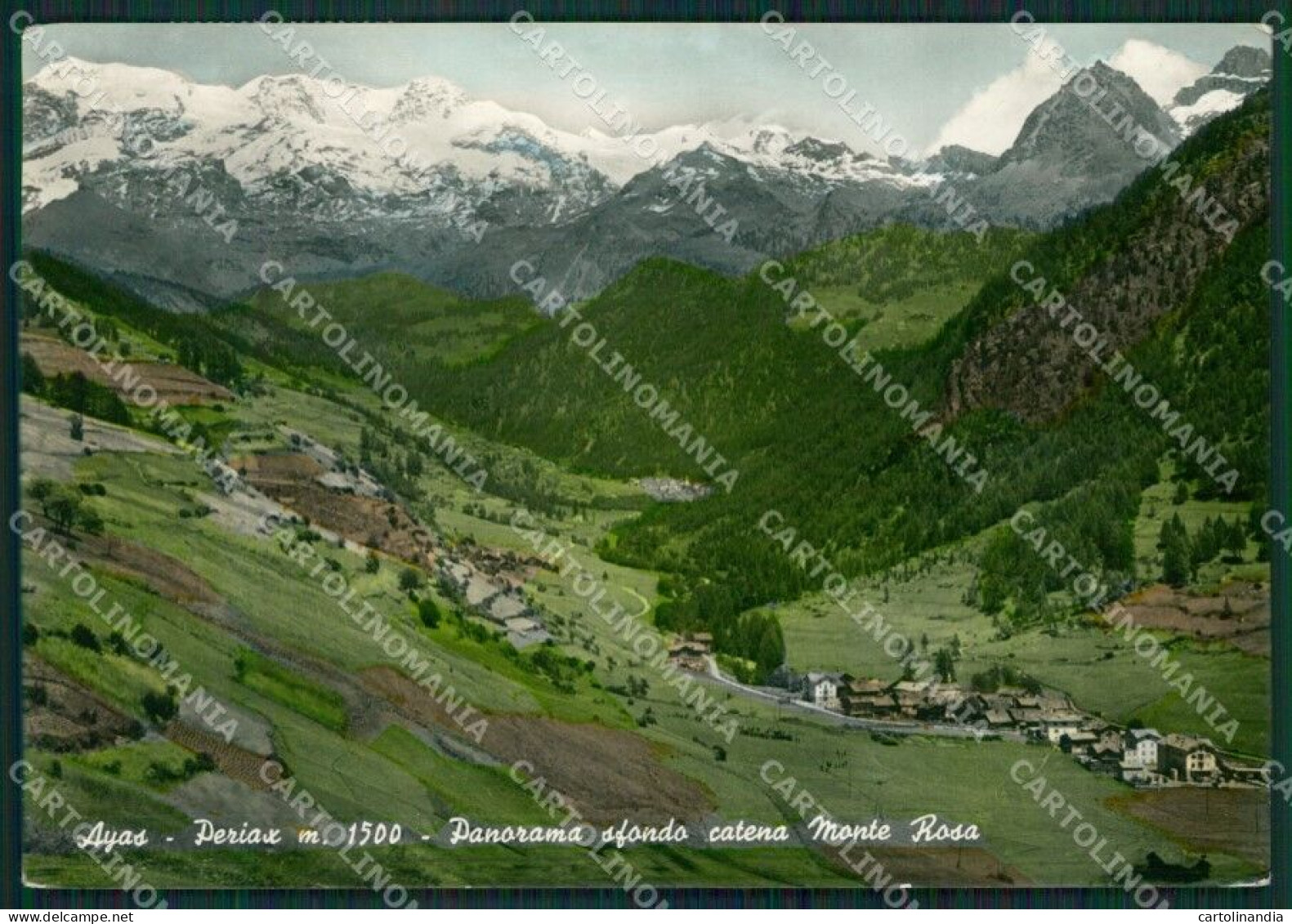 Aosta Ayas Periax Monte Rosa PIEGA Foto FG Cartolina KB1860 - Aosta