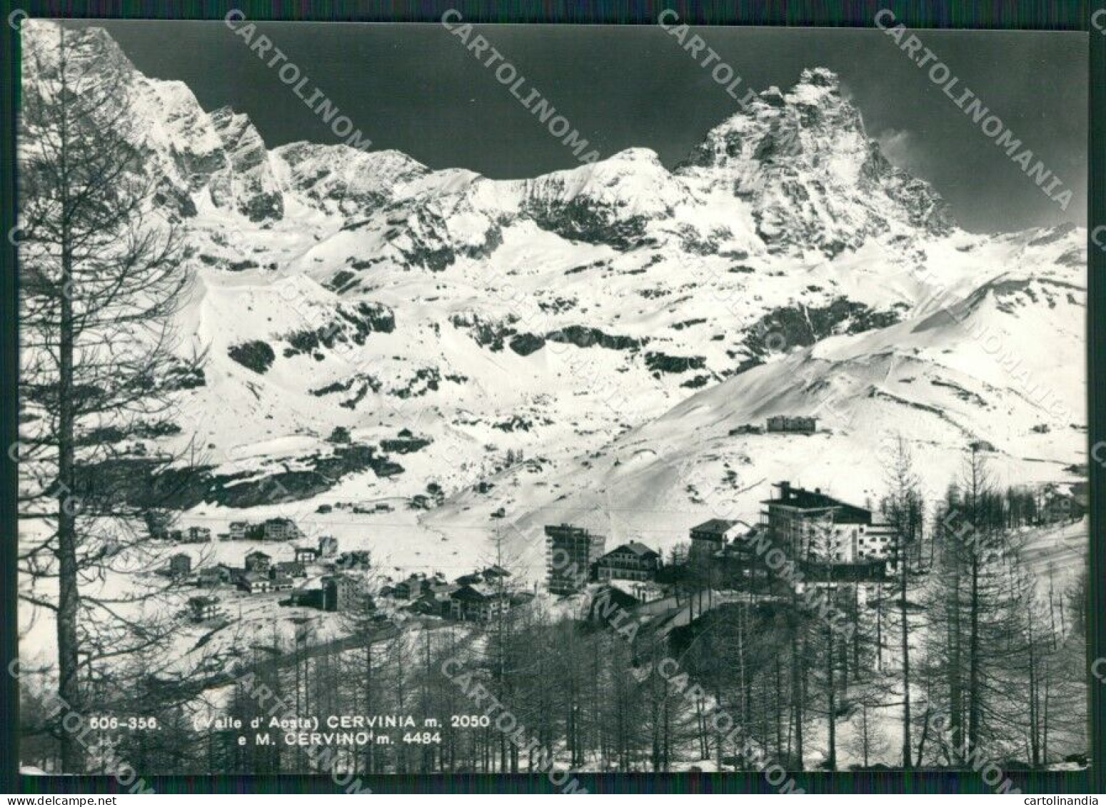 Aosta Valtournenche Cervinia Cervino Nevicata Foto FG Cartolina KB1903 - Aosta