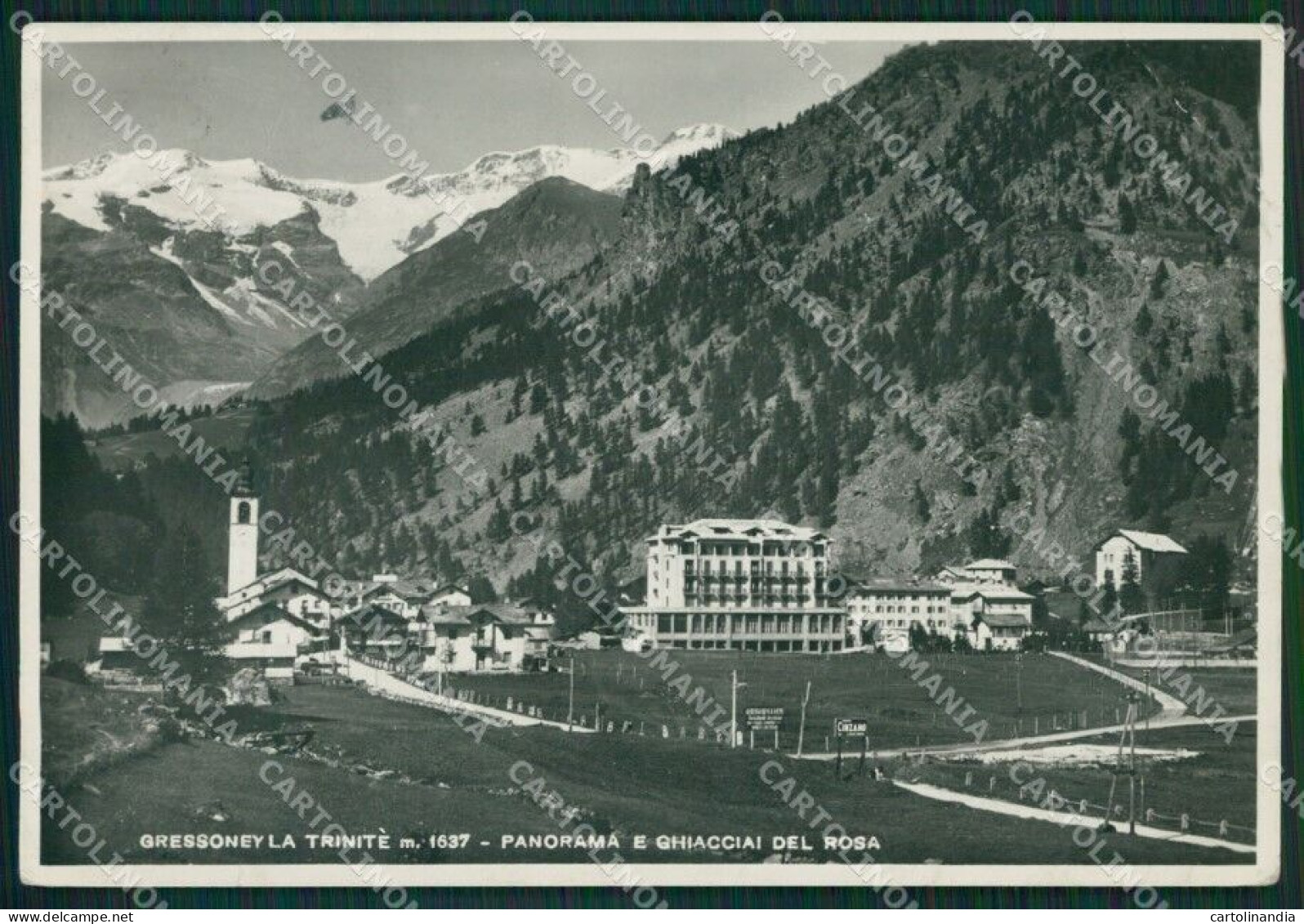 Aosta Gressoney La Trinitè Ghiacciai Monte Rosa PIEGA Foto FG Cartolina KB1761 - Aosta