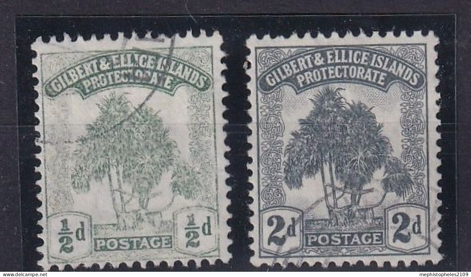 GILBERT & ELLIS ISLANDS 1911 - Canceled - Sc# 1, 3 - Andere-Oceanië