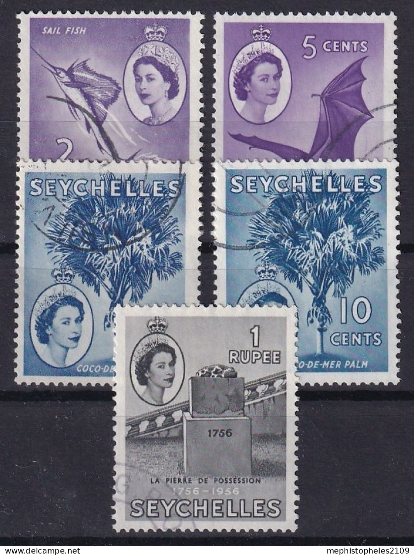 SEYCHELLES 1954 - Canceled - 5 Stamps Up To 1r - Seychellen (...-1976)