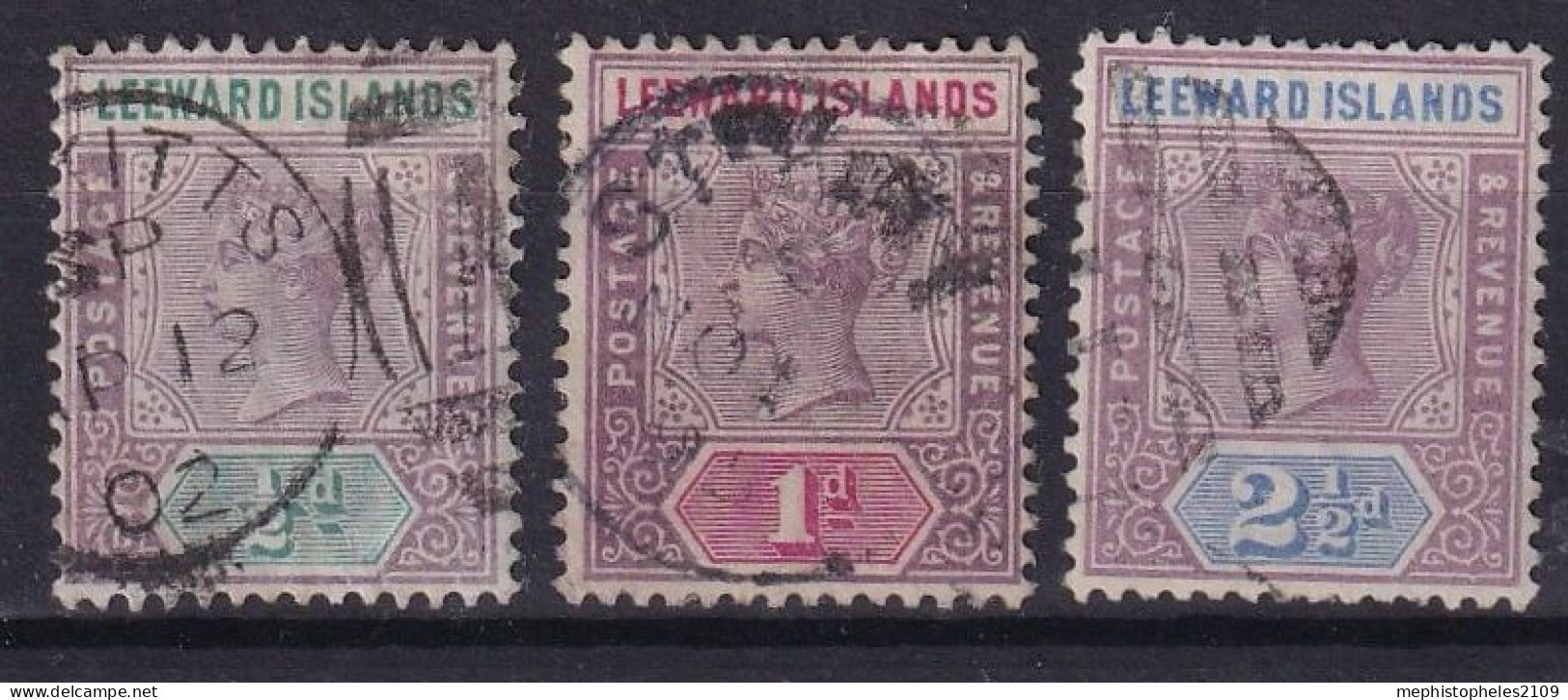 LEEWARD ISLANDS 1890 - Canceled - Sc# 1-3 - Leeward  Islands