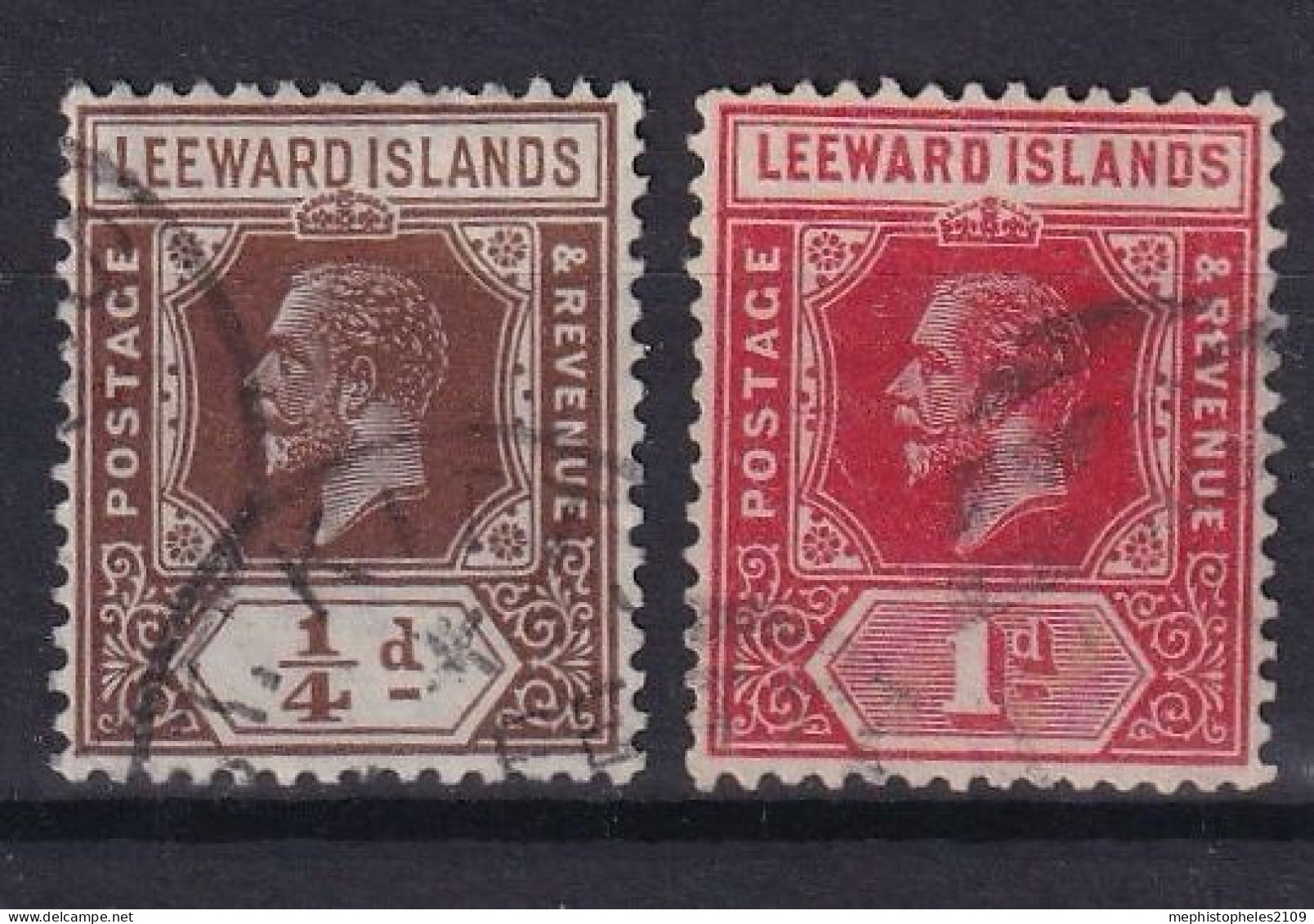 LEEWARD ISLANDS 1912 - Canceled - Sc# 46, 48 - Leeward  Islands