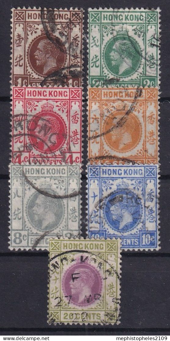 HONGKONG 1912 - Canceled - Sc# 109, 110, 111, 112, 113, 114, 116 - Gebruikt