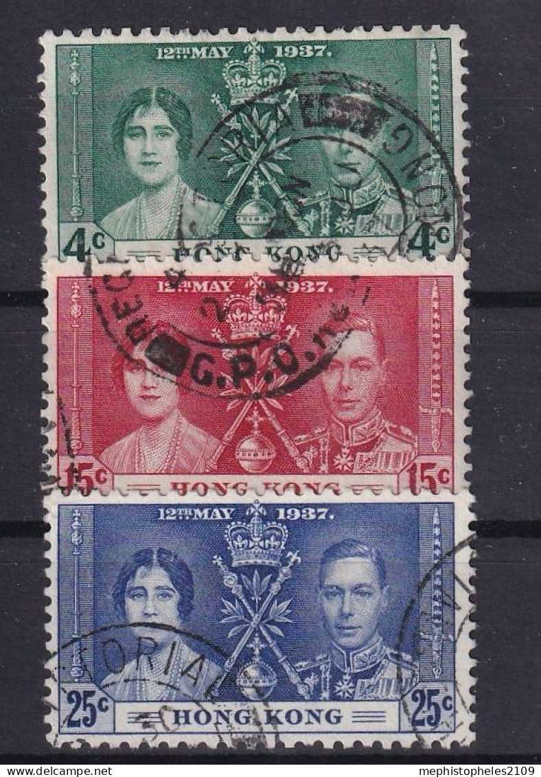 HONGKONG 1937 - Canceled - Sc# 151-153 - Used Stamps