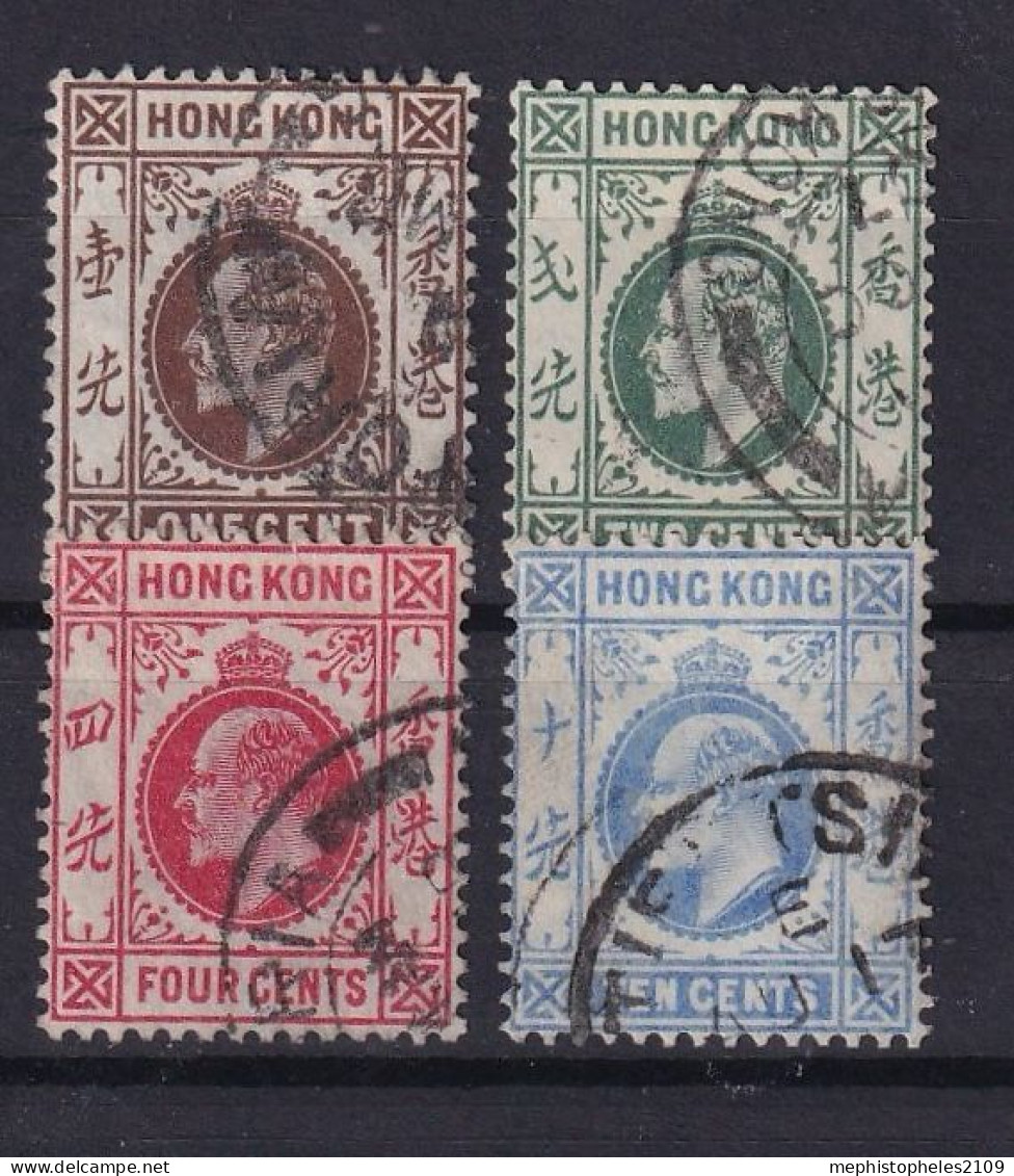 HONGKONG 1904 - Canceled - Sc# 86, 88, 90, 95 - Gebruikt