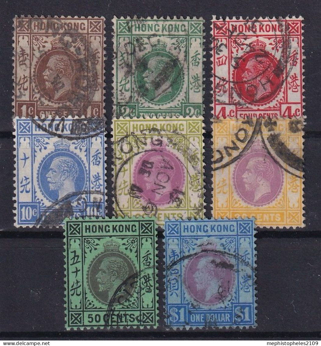 HONGKONG 1921 - Canceled - Sc# 129, 130, 133, 137, 139, 141, 142, 143 - Usados