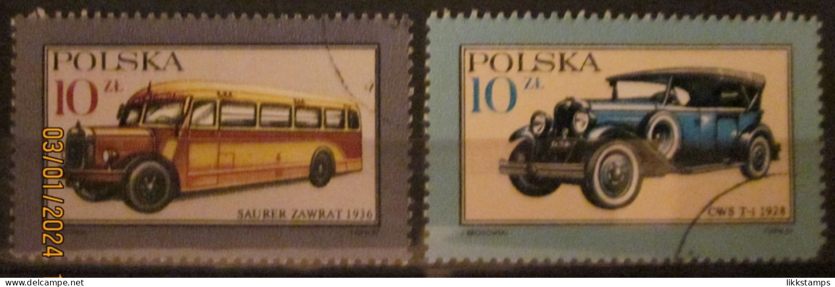 POLAND ~ 1987 ~ S.G. NUMBERS S.G. 3105 - 3106. ~ MOTOR VEHICLES ~ VFU #03538 - Gebraucht