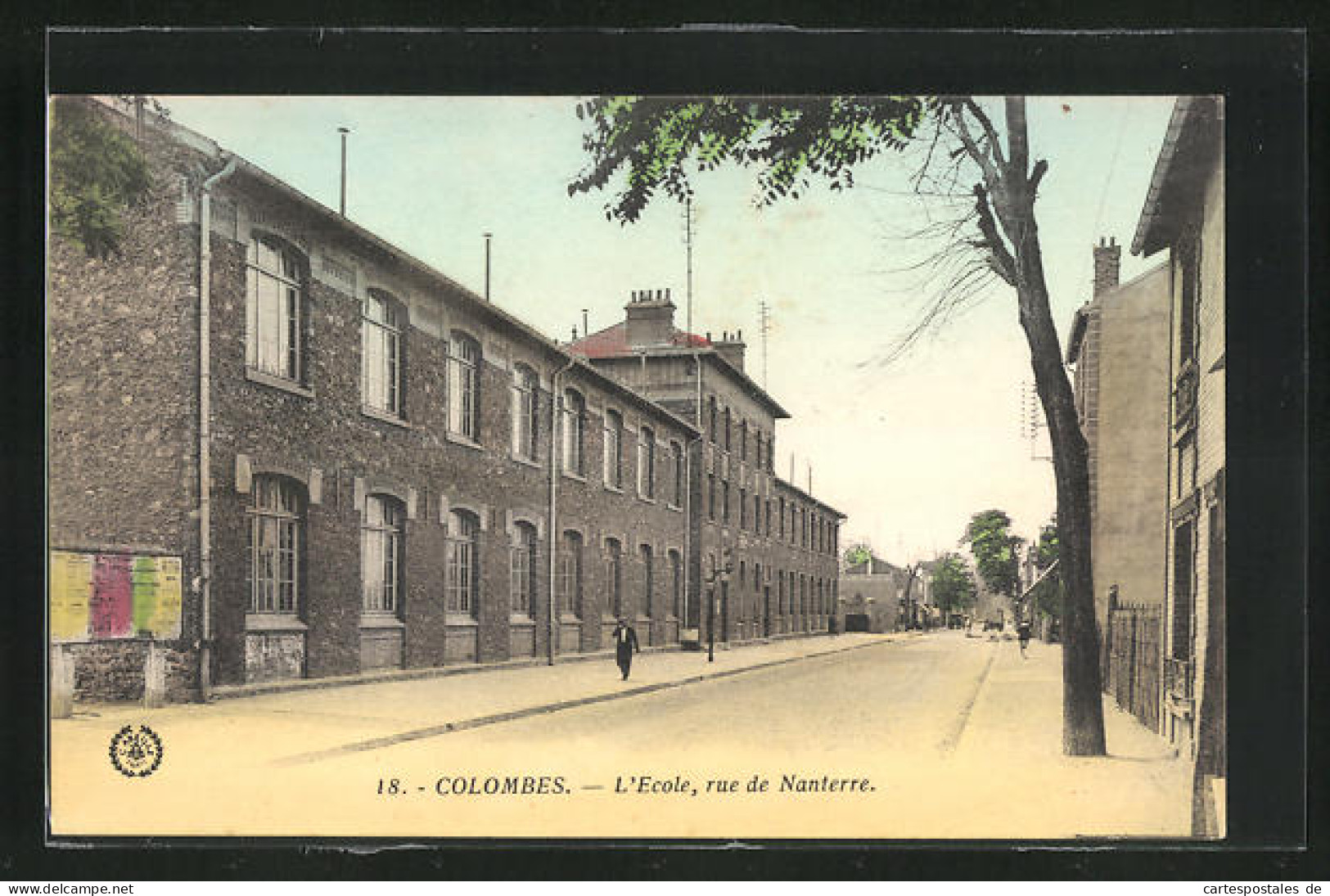 CPA Colombes, L`Ecole, Rue De Nanterre  - Nanterre