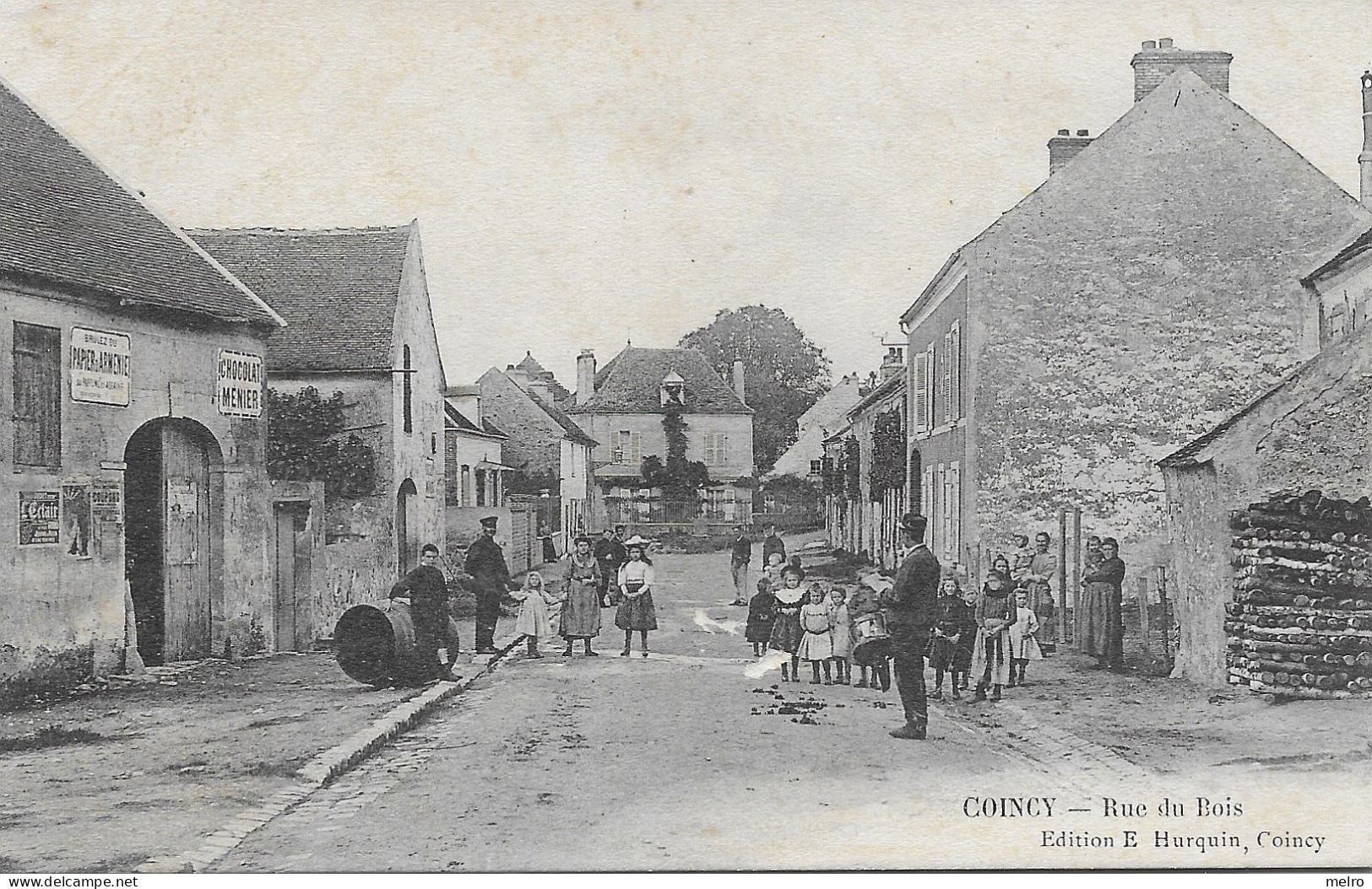 CPA - (Dep.02) - COINCY -  Rue Du Bois "Animée" - Edition E. Hurquin - Coincy - Sonstige & Ohne Zuordnung