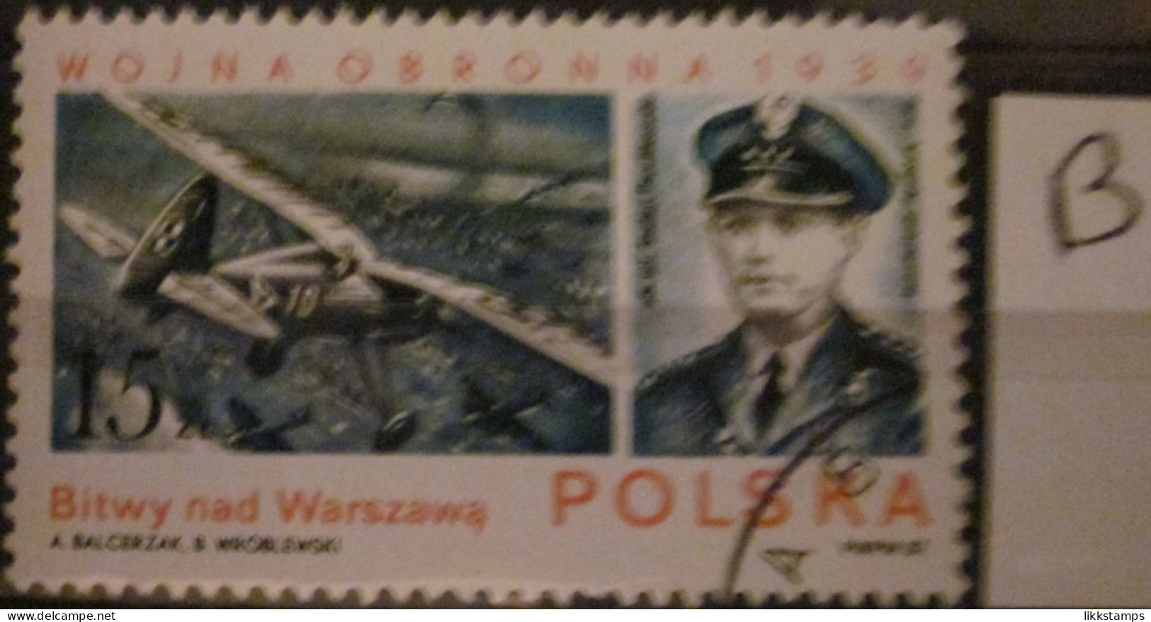 POLAND ~ 1987 ~ S.G. NUMBERS S.G. 3128. ~ 'LOT B' ~ AIRCRAFT ~ VFU #03540 - Usados