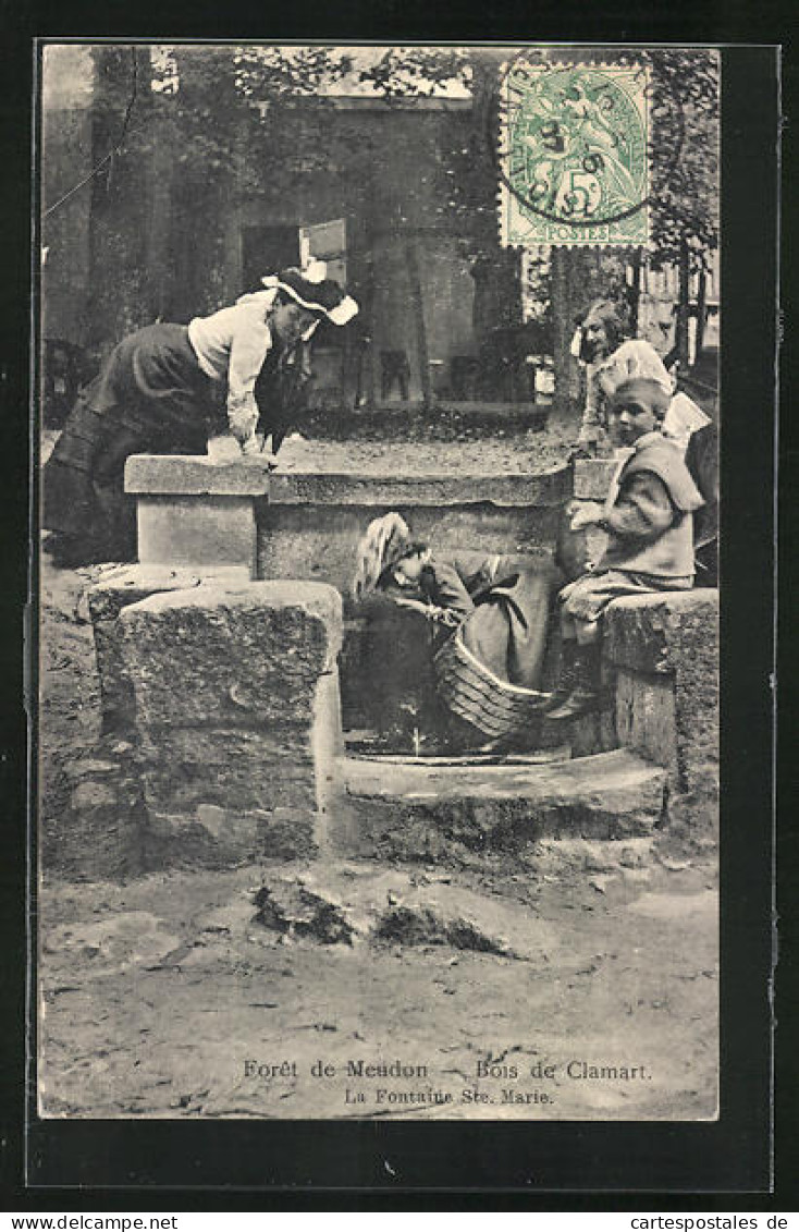 CPA Forêt-de-Meudon, La Fontaine Ste. Marie, Wasserquelle  - Meudon