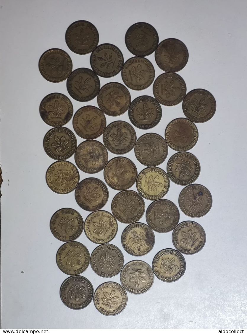 Lotto Di 36 Monete Germania Da 10 Pfennig 1949 1950 - 10 Pfennig