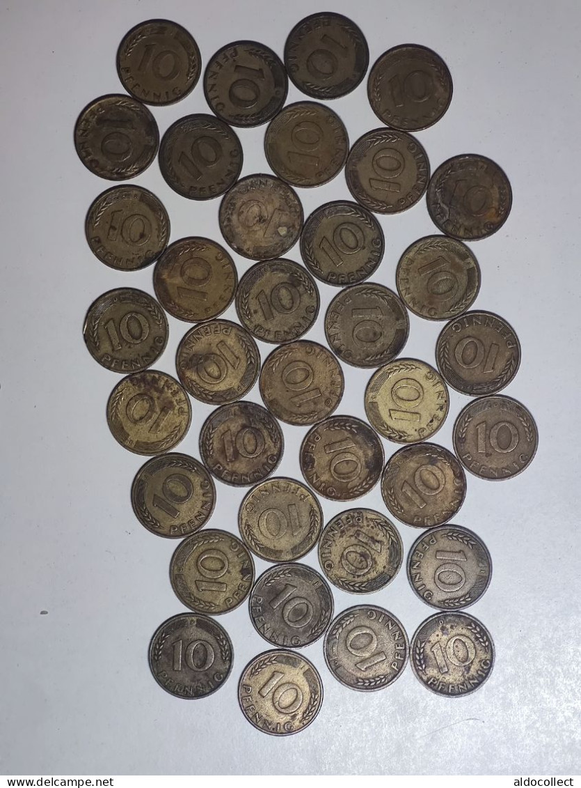 Lotto Di 36 Monete Germania Da 10 Pfennig 1949 1950 - 10 Pfennig