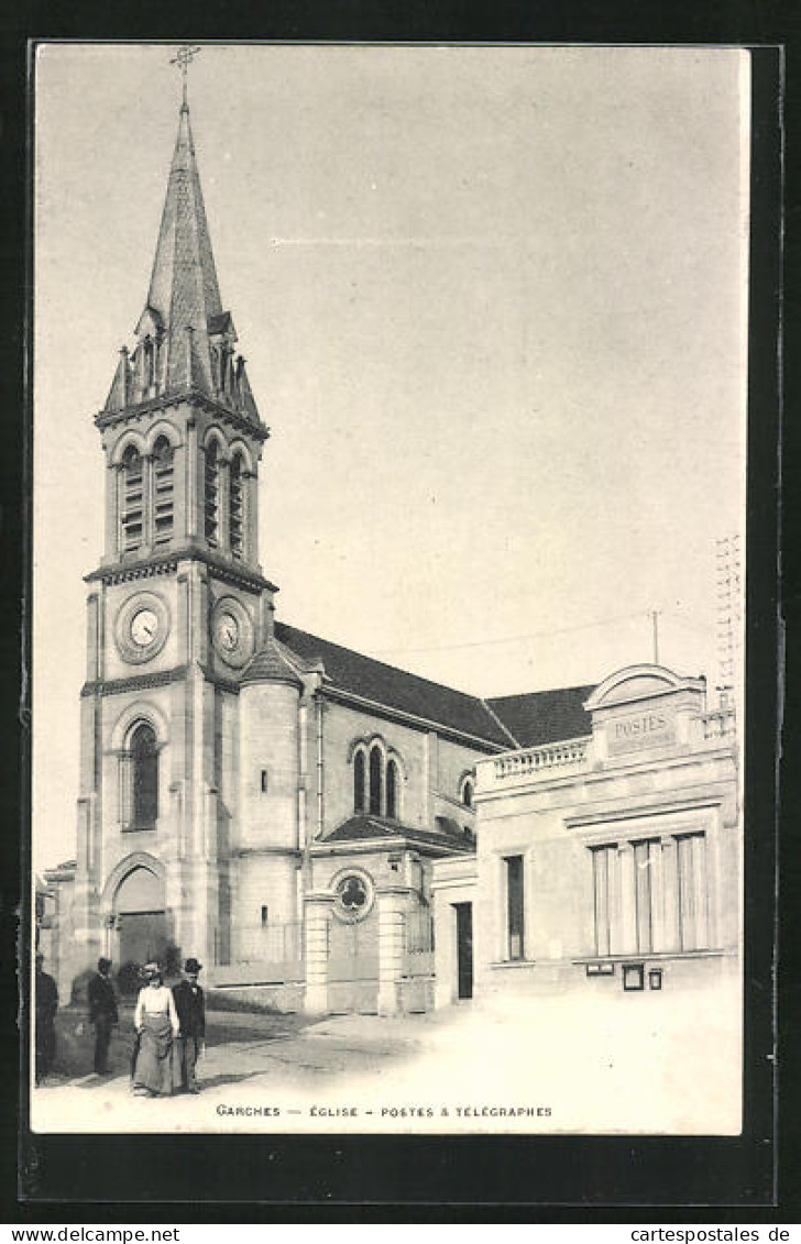 CPA Garches, Eglise Postes & Télégraphes, L'Église Avec Post Et Telegrafier-Station  - Garches
