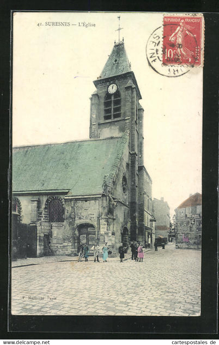 CPA Suresnes, L`Eglise, Die L'Église  - Suresnes