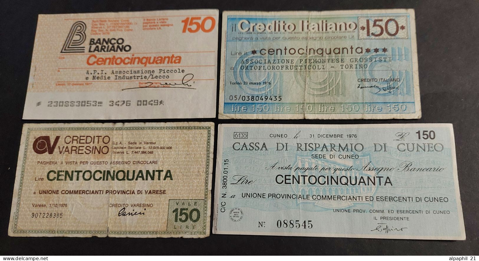 Italia, Miniassegni Circolati - Cheques & Traveler's Cheques