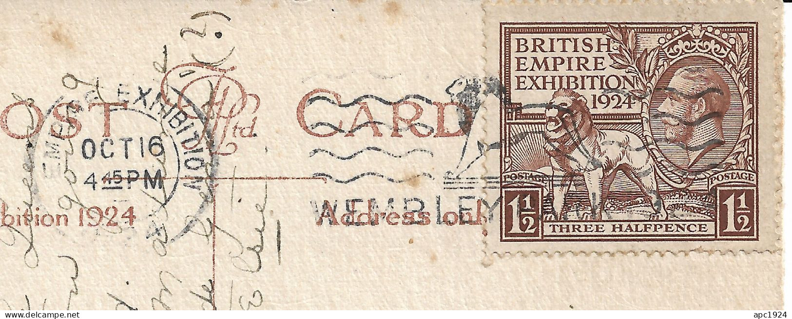 British Empire Exhibition 1924 - Matasello Especial Sobre Yvert 172 Y Postal De La Exposicion (Canadad) Oct. 16 1924 - Poststempel