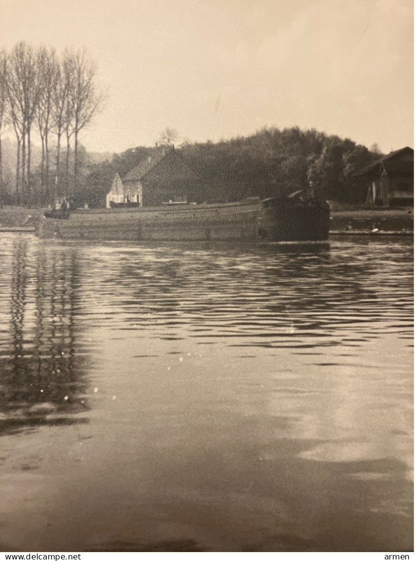 Réal Photo Argentique Bateaux Navire Péniche  Grand Format - Bateaux