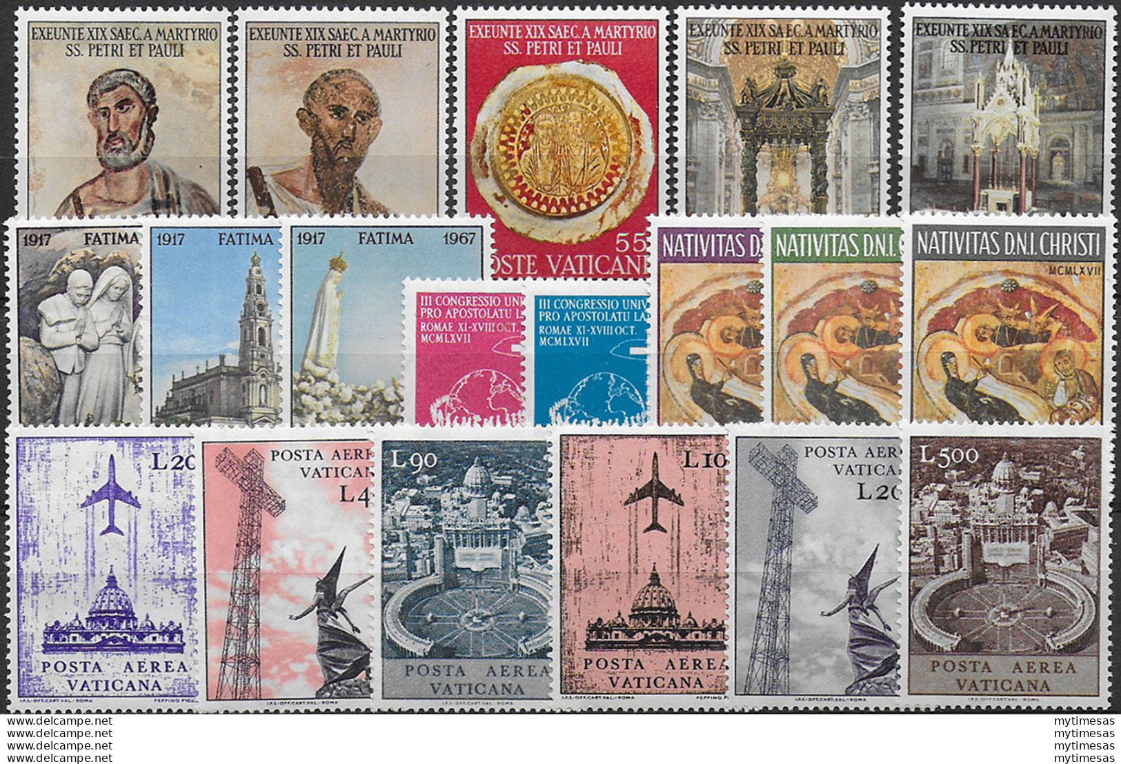 1967 Vaticano Annata Completa 19v MNH - Other & Unclassified