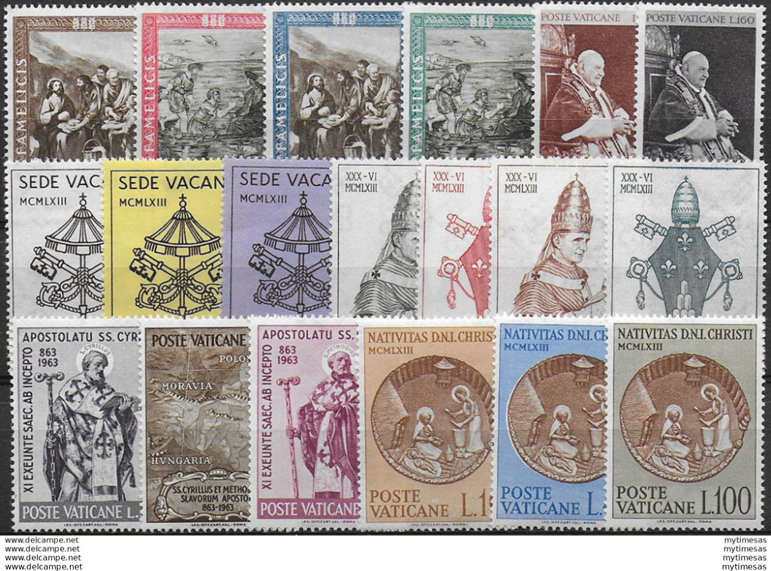 1963 Vaticano Annata Completa 19v. MNH - Other & Unclassified