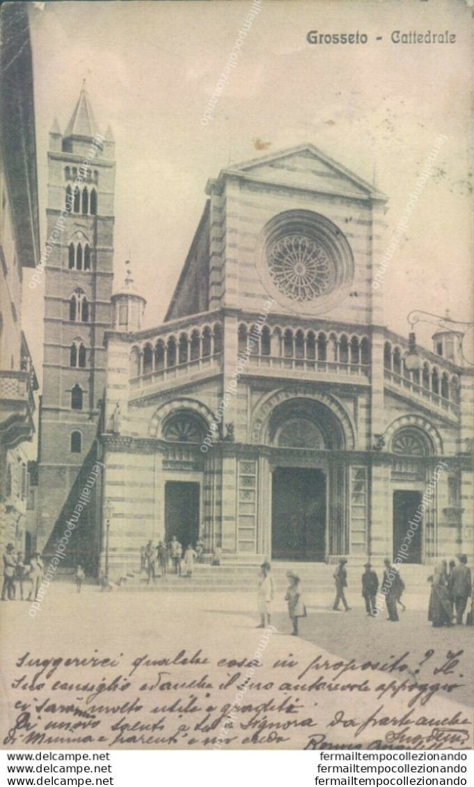 Z196 Cartolina Grosseto Citta' Cattedrale 1923 - Grosseto