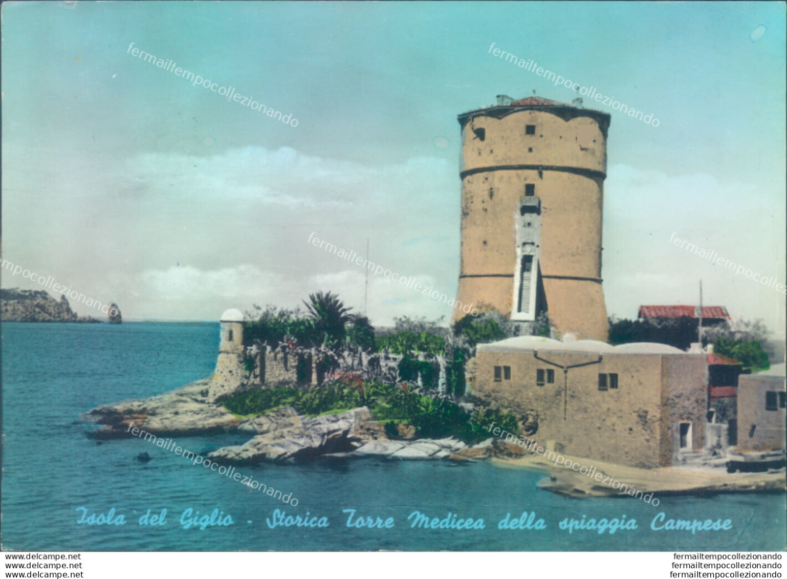 V188 Cartolina Isola Del Giglio Storica Torre Medica Della Spiaggia Campese - Grosseto