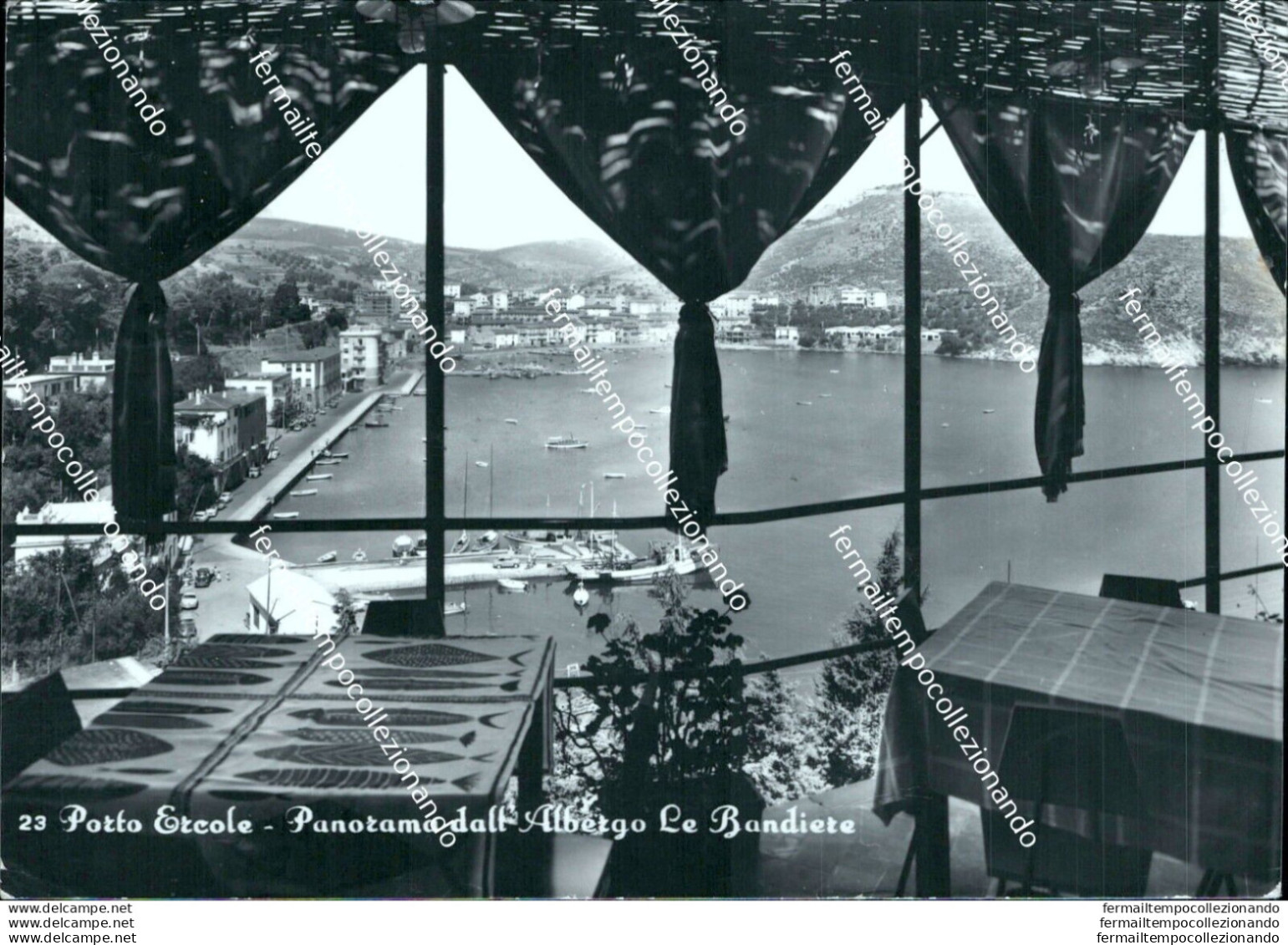 Br117 Cartolina Porto Ercole Panorama Dall'albergo Le Bandiere Grosseto Toscana - Grosseto