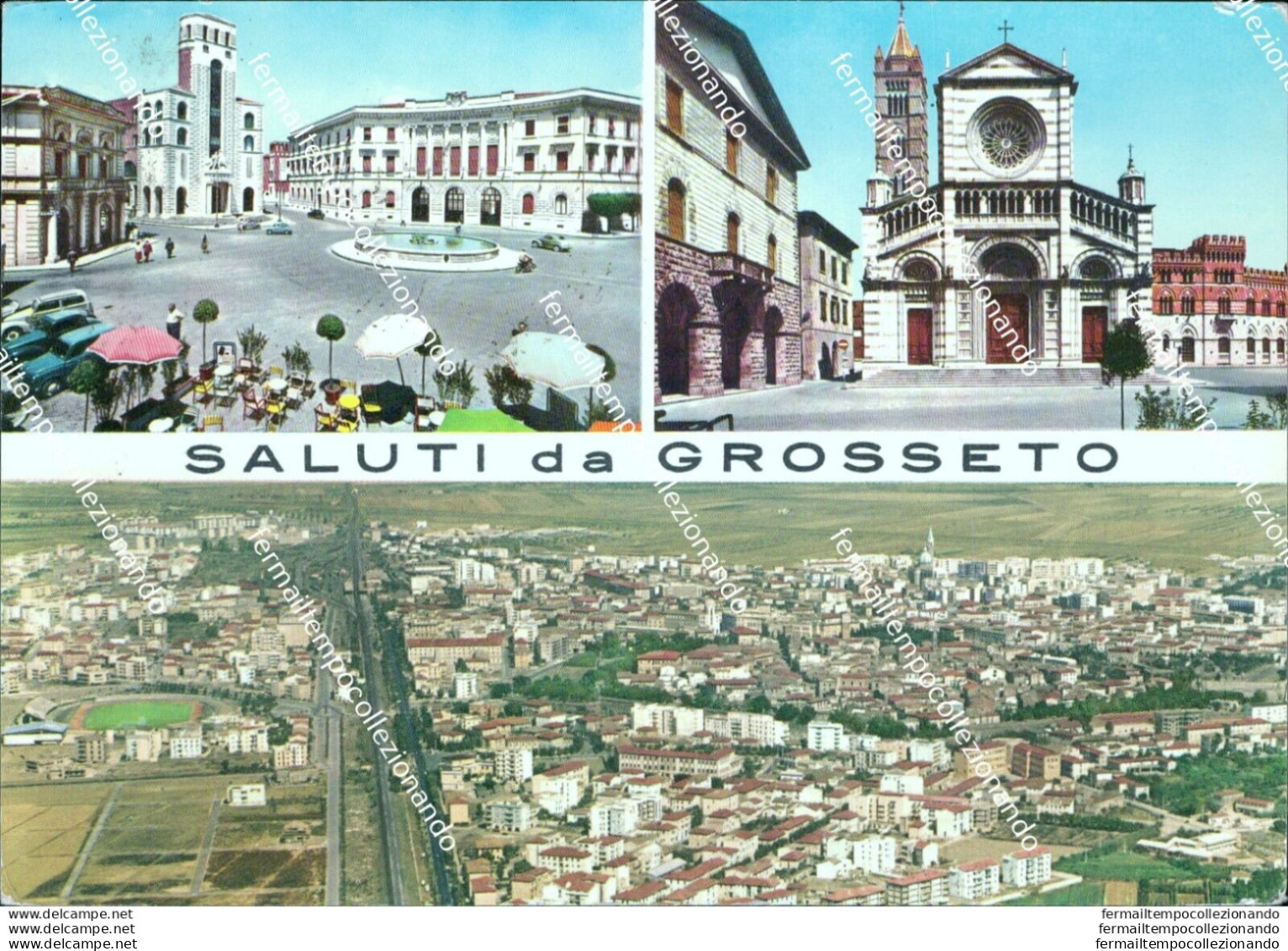 Br246 Cartolina Saluti Da Grosseto 3 Vedutine - Grosseto