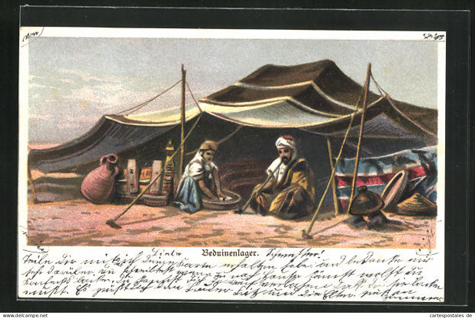 AK Mann Und Frau In Einem Zelt Im Beduinenlager  - Unclassified