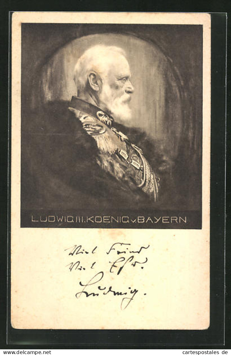 Künstler-AK Portrait König Ludwig III. Von Bayern Im Profil  - Koninklijke Families