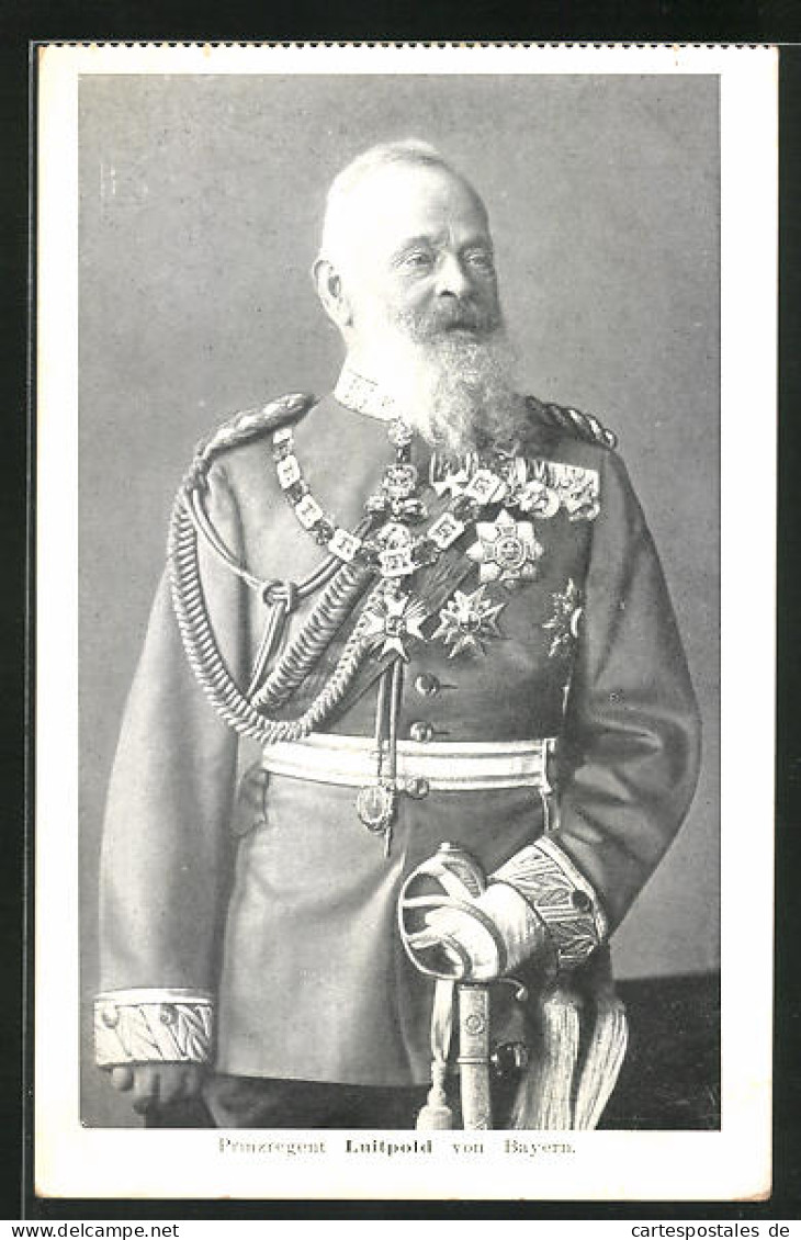 AK Portrait Prinzregent Luitpold In Uniform Mit Orden  - Koninklijke Families