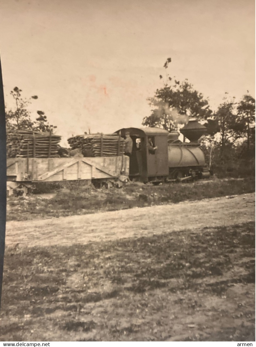 Réal Photo Argentique Train Locomotive Chemin De Fer A Identifier - Eisenbahnen