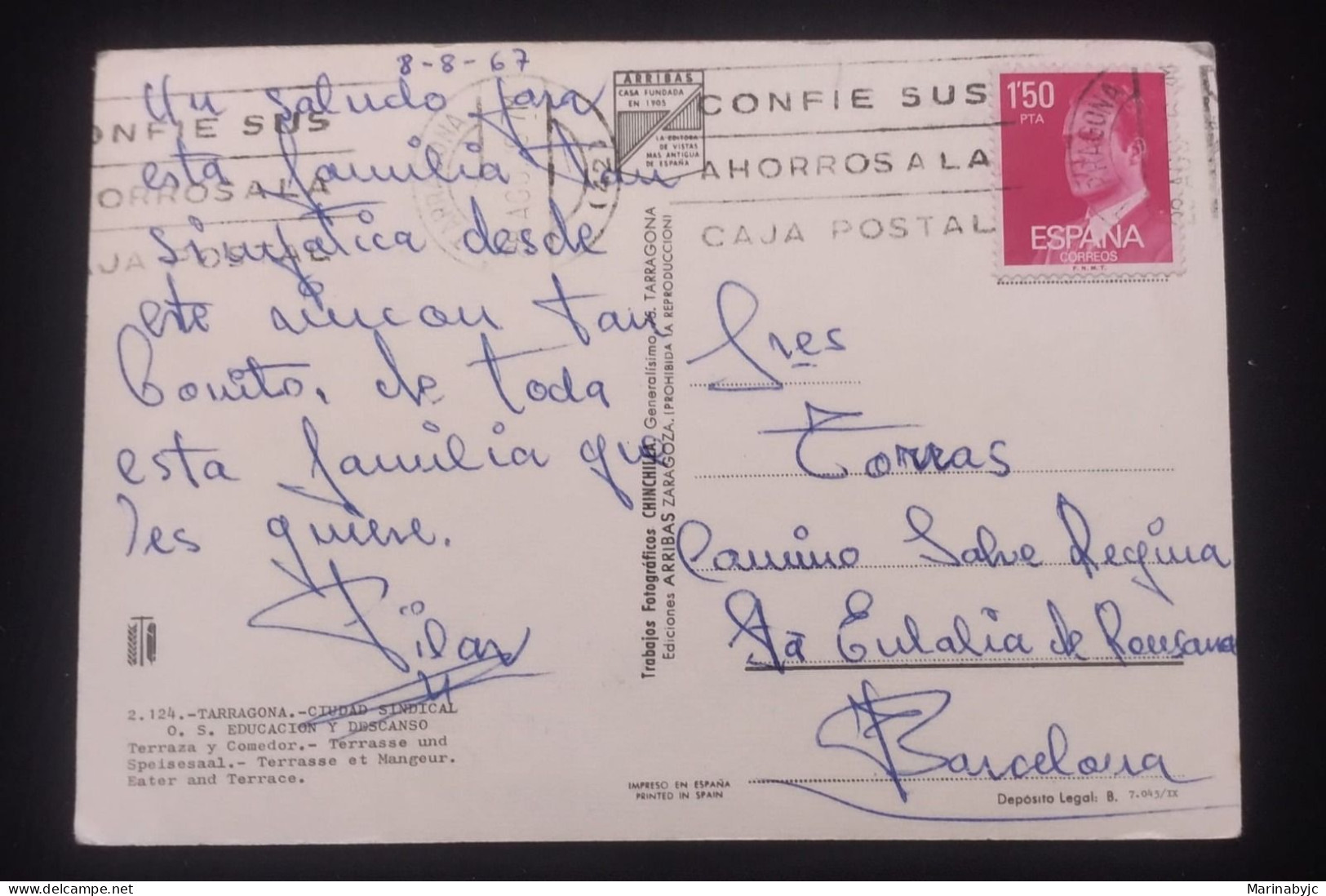 D)1976, SPAIN, POSTCARD CIRCULATED IN SPAIN, WITH BASIC SERIES STAMP, CHARACTER, JUAN CARLOS I, XF - Andere & Zonder Classificatie