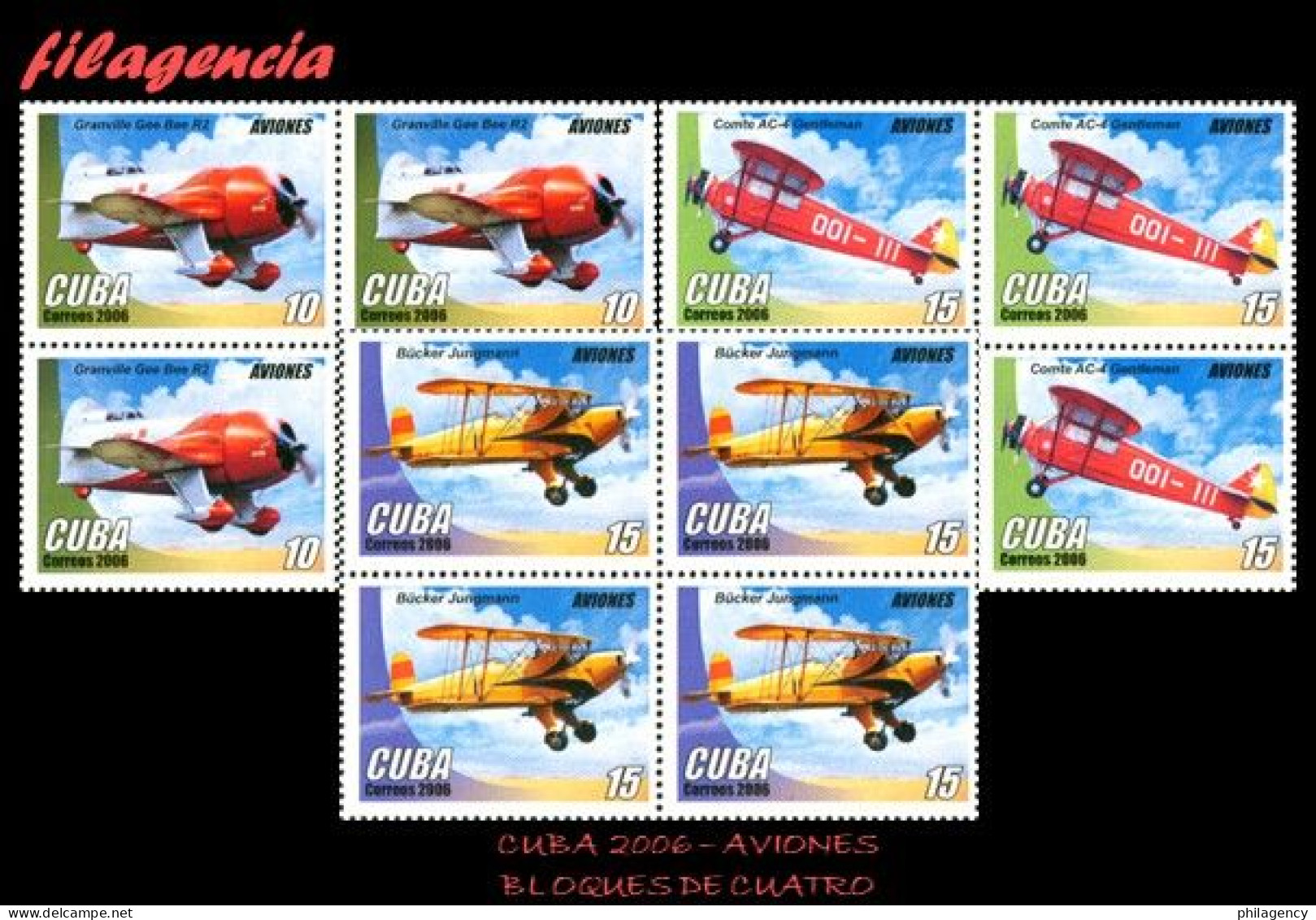 CUBA. BLOQUES DE CUATRO. 2006-17 HISTORIA DE LA AVIACIÓN - Unused Stamps